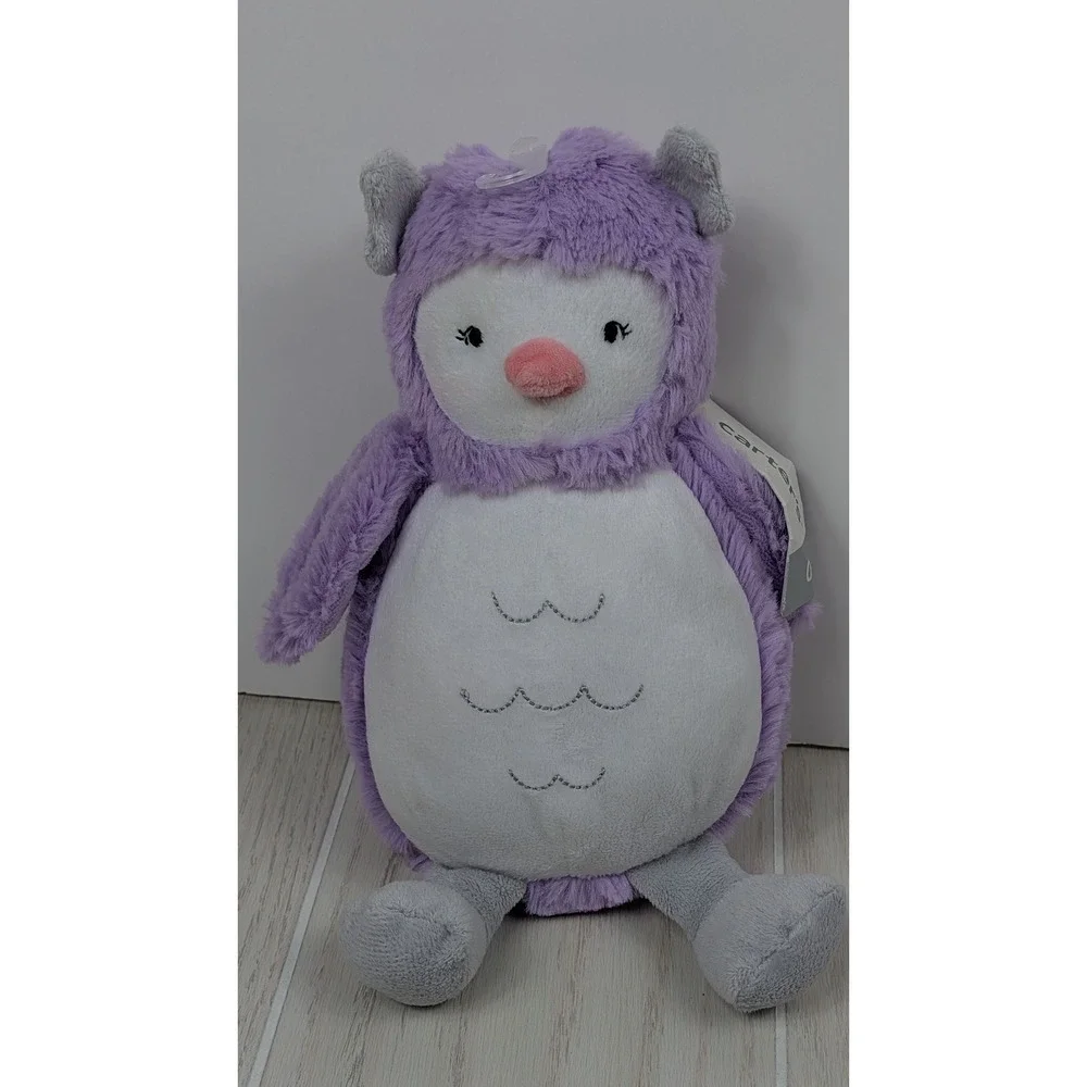 Carter's Plush Toy Purple White Owl Stuffed Animal Soft Baby toy